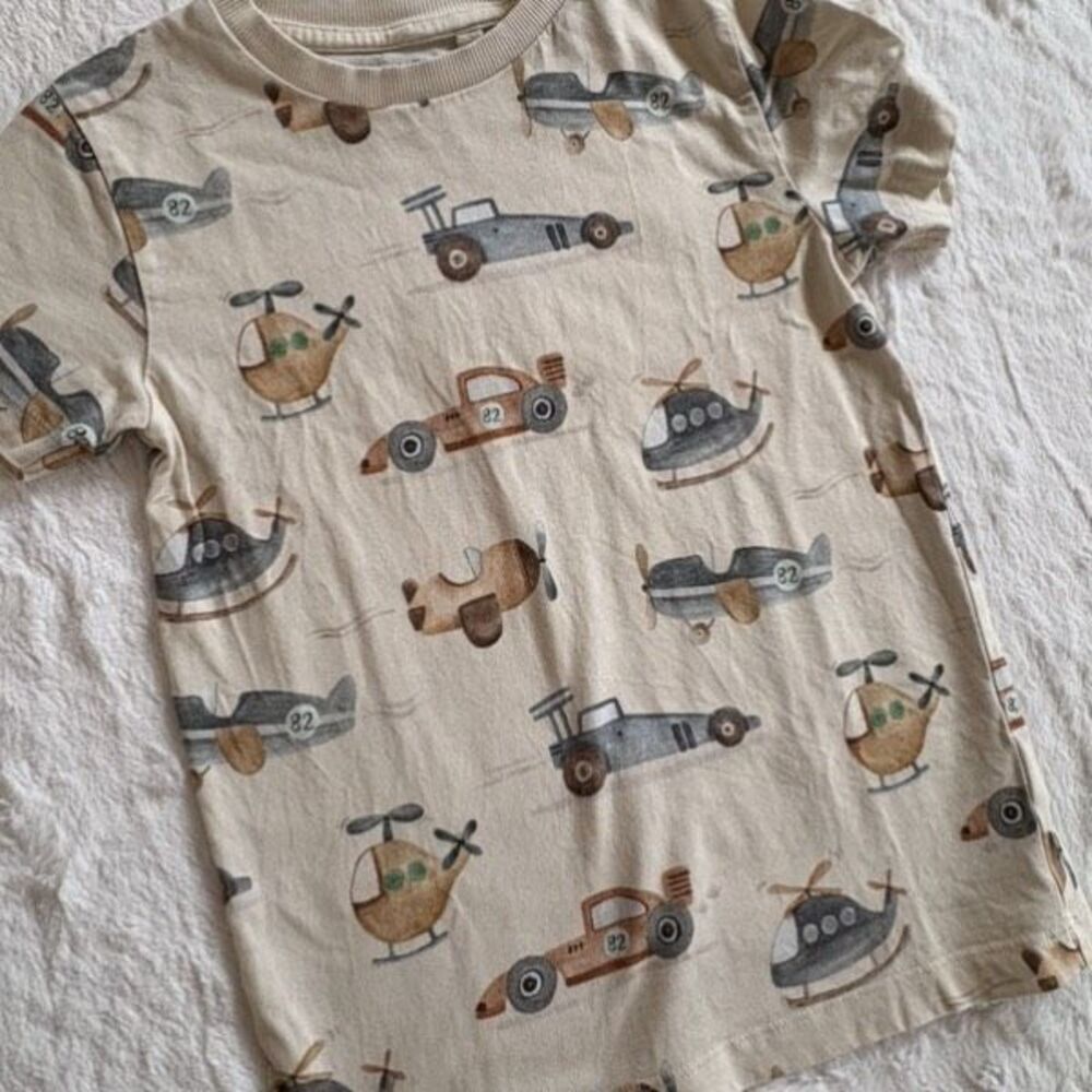 Next Boys Airplane Print T-Shirt Size 5/6 (Fits 3/4) - Picture 4 of 5
